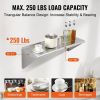 VEVOR 12" x 36" Stainless Steel Shelf, Wall Mounted Floating Shelving with Brackets, 250 lbs Load Capacity Commercial Shelves