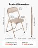 4 Pack Folding Chairs Portable Leather Chairs with Padded Cushion Khaki