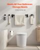 VEVOR Matte Black Bathroom Hardware Set, 5 Pieces Stainless Steel Bathroom Accessories Set, 24-inch Towel Bar, Towel Rack, 2 Robe Towel Hooks