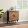 Accent Cabinet with Adjustable Shelf, Kitchen Storage Cabinet with Herringbone Design, Black Sideboard for Living Room, Kitchen, Entryway