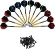12 Pcs Darts Plastic Tip, Soft Tip Darts Set, 14g Plastic Tipped Dart, Attach Extra 36 Black 2BA Replacement Tips
