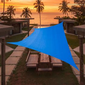 Artpuch Custom Size Sky Blue Sun Shade Sail Triangle Canopy 185 GSM Durable Fabric UV Block Awning for Outdoor Patio Garden Backyard (Customized Avail (Color: Sky Blue, size: 09'x20')