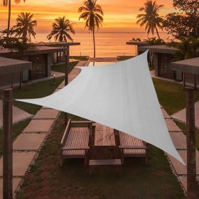 Artpuch Custom Size Light Gray Sun Shade Sail Triangle Canopy 185 GSM Durable Fabric UV Block Awning for Outdoor Patio Garden Backyard (Customized Ava (Color: Light Gray, size: 12'X25')