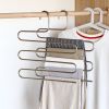 1pc/2pcs 5-Layer Trouser Rack Stainless Steel S Type Multi-Layer Clothes Rack