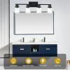 3 Light Black Wall Sconces Bathroom Vanity Lighting Fixture with Clear Glass Shade Classic Spotlight Fixture with Rotatable Light Head Metal Ceiling L
